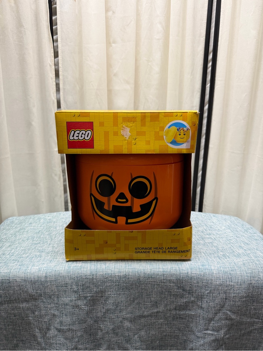 Lego Orange Pumpkin Jack-O'-Lantern Head